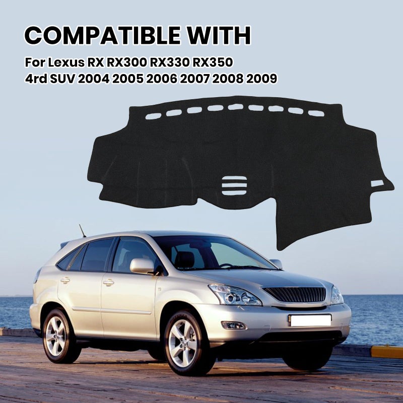 Clidr Car Dashboard Cover for 2004-2006 Lexus RX330, 2007-2009 RX350, 2006-2008 RX400h Silicone Non-Slip Dash Mat Anti-UV Carpet (Black Edge) - Image 2